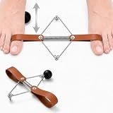 Pilates Toe Corrector with Yoga Ball, Premium Eco-Friendly Leather Toe Gizmo for Foot Pilates & Bunion Relief, Big Toe Alignment Stretcher Exercise Band for Women Men, Mocha Brown
