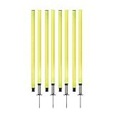 Champion Sports Outdoor Sports Agility Pole Set, 4 Rubber Bases with 12 PVC Poles, 66 Inches, Yellow