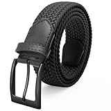 FAIRWIN Men's Golf Belt, Stretch Braided Elastic Woven Casual Jeans Belts 1 3/8" Nylon Web Work Belts for Men