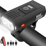 Victoper Bike Light, High Lumens Super Bright Bicycle Lights, 6+4 Modes USB Rechargeable Bike Headlight & Tail Light Set, Waterproof Safety Bike Front & Rear Light for Road, Mountain, Night Riding