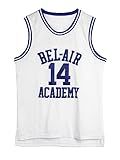 Amzdest 90s The Fresh Prince of Bel Air Academy #14 Jersey Shirt for Men and Women, Unisex Basketball Jersey for Theme Party (White, Large)