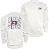 Columbus Blue Jackets NHL Officially Licensed Crewneck Sweatshirt Front/Back Curl White, Large