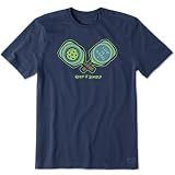 Life is Good Men's Keep It Simple Pickleball Short Sleeve Crusher Tee (Large, Darkest Blue)