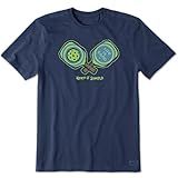 Life is Good Men's Keep It Simple Pickleball Short Sleeve Crusher Tee (Large, Darkest Blue)