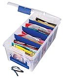 Flambeau Outdoors 4510 Clear Fishing Organizer - Super Half Satchel Soft Fishing Lure Storagees, Bait Organizer, Tuff Tainer with Zerust Anti-Rust Dividers
