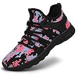 AOE Womens Walking Running Shoes Ultra Lightweight Breathable Mesh Tennis Shoes Non Slip Athletic Workout Gym Sneakers 6.5women / 5.5men Camouflage Black