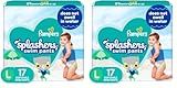 Pampers Splashers Swim Diapers - Size L, 17 Count, Gap-Free Disposable Baby Swim Pants (Pack of 2)