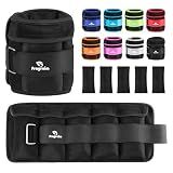 Adjustable Ankle Weights 1-10 LBS Pair with Removable Weight for Jogging, Gymnastics, Aerobics, Physical Therapy, Resistance Training|Each 1-5 LBS, Total 10LBS, Black