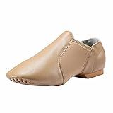 Dynadans Leather Upper Slip-on Jazz Dance Shoe for Women Men's Dance Shoes Brown 8M