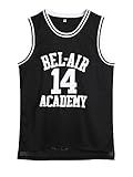 Amzdest 90s The Fresh Prince of Bel Air Academy #14 Jersey Shirt for Men and Women, Unisex Basketball Jersey for Theme Party (Black, Large)