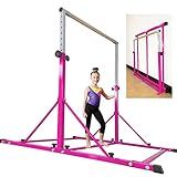 MARFULA Gymnastics Bar Set Horizontal Kip Bar with Fiberglass Rail & 304 Stainless Steel Arms for Kids and Gymnast Exercise Home and Gym Club Use