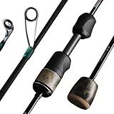 SEASIR Stream Fishing Rod, Ultralight Spinning Rod Travel Bait Casting Rod, 2 Piece, Fuji A O Ring Guide, Solid Wood Handle, 40T Carbon Fiber, Compact Fishing Pole for Saltwater Freshwater Trout Bass