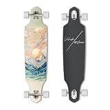 VOLADOR Urban Freeride Pro Longboard Cruiser 40inch | Canadian Maple Wood Deck & Forged Reverse Kingpin Truck | Drop Through Longboard Complete Setup for Urban Commuting (Wonderland)