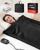 EHINI Infrared Sauna Blanket - Portable Far Infrared Sauna for Home Relaxation - PU Sauna Blanket - Infrared Blanket Sauna with 77–176 °F Temp Range（Pure Black）