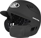 Rawlings | R16 REVERSIBLE EXT | Matte Batting Helmet | Reversible Face Guard | Senior (6 7/8" - 7 5/8") | Matte Black