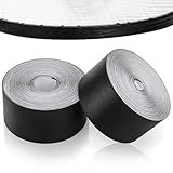 Nagpew 2 Pieces Racket Head Protection Tape, 16.4Ft Black Racket Edge Guard with Strong Stick Force, Durable Paddle Cover Tape Racquet Protector for Tennis, Badminton, Pickleball