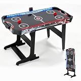 RAYKEEP 57 Inch Foldable Air Hockey Table with LED Lights