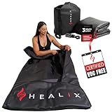 Healix Infrared Sauna Blanket Zero EMF – Portable Home Sauna Blanket for Relaxation & Wellness | Far Infrared Heating, VOC-Free, Adjustable Temp (77–176°F), Carbon Fiber Heating, Hook-and-Loop Closure