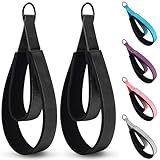 2PCS Pilates Double Loop Strap for Reformer Fitness D-Ring Straps Handle, Yoga Pilates Equipmen D-Ring Exercise Strap for Gym Workout Home (Black)