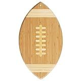 Totally Bamboo Football Shaped Bamboo Wood Cutting Board and Charcuterie Board, Great Gift for Football Fans
