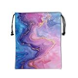 Giwawa Marble Printed Gymnastics Grip Bag Golden Foil Drawstring Bag Blue Pink Marbling Gym Athlete Bag for Grips