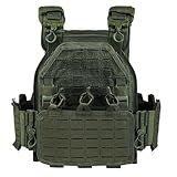 vAv YAKEDA Quick Release Tactical Laser-Cutting Vest Multicam Lightweight Vest (US, Alpha, One Size, Regular, Regular, Green)