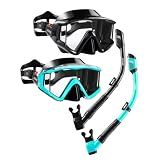 Aegend Snorkeling Gear Set for Adult - Anti-Fog Mask & Latest Top Dry Valve