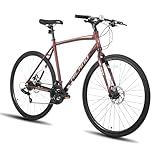 HH HILAND 700C Road Hybrid Bike, 21 speeds Bikes Urban City Commuter Bicycle with Disc Brake for Men Women Adult Comfortable Bicycle