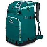 SEMSTY Ski Boot Bag, 55L Waterproof Snowboard Boots Travel Backpack for Skis, Snowboard, Helmet, Goggles, Gloves & Accessories (Lake Blue)
