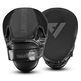 Valleycomfy Boxing Curved Focus Punching Mitts,Leather Boxing Pads for Men,Ideal for Boxing Training,Muay Thai,Kickboxing,Martial Arts,Black