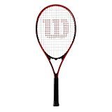 Wilson Federer Adult Recreational Tennis Racket - Grip Size 3 - 4 3/8", Red/White/Black
