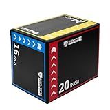 Fitvids 10LB Foam Plyo Jumping Exercise Box, 16”x20”x24” plyometric Workout box for Home Gym Workout, High Density Foam Core, Non-Slip Surface, Suitable for Box Jumps, Step-Up, Box Squat, Fitness Training, Multi-color