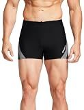 baleaf Men's Square Leg Athletic Swim Jammers Swimsuit Gray/White M
