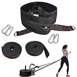 Sled Pulling Belt for Pulling Backwards: Adjustable Sled Belts for Resistance Training Strength Training & Agility Training with 2 Sled Pulling Straps & 4 Hooks