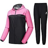 HOTSUIT Sauna Suit for Women Sweat Suits Gym Workout Exercise Sauna Jacket Pant Full Body, Pink, 3XL