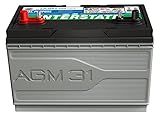 Interstate Batteries Marine/RV Battery 12V 100Ah 825CCA Dual Purpose Power Pure Lead AGM RV & Marine Starting Replacement Battery (Group Size 31M) Boats, RV's (8-31MAGMDC / 31M-AGM-A)