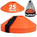 Disc Soccer Cones for Training Kids with Mesh Bag & Strap - 25/50/100/200 Small Plastic Cone for Sports Training - Flexible Conos for Soccer Practice Equipment, Basketball & Football Drills Equipment