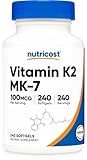 Nutricost Vitamin K2 MK-7 100 mcg, 240 Softgels - Gluten Free and Non-GMO MK7