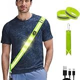 Ruimestron Reflective Safety Gear High Visibility LED Vests Running Belt Night Lights,Suitable for Men, Women,Runners, Cyclists & Dogs Walking, Outdoor Activities Nights Up Reflector Rechargeable