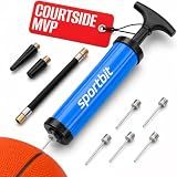 SPORTBIT Basketball Pump – Ball Pump for Sports Balls, Blue