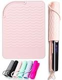 ANGENIL Flat Iron Silicone Mat and Travel Case for Hair Tools - Heat Resistant Mat, Straightener Pad, and Curling Iron Sleeve (9" x 6.5")