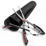 Uordirya Fishing Pliers 8.4” Long Nose Multi-Function Fishing Tool – Stainless Steel Hook Remover, Line Cutter & Split Ring Opener with Safety Lanyard for Freshwater & Saltwater Fishing