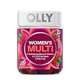 OLLY Women's Daily Multivitamin Gummy, Vitamins A, D, C, E, Biotin, Folic Acid, Adult Chewable Vitamin, Berry Flavor, 65 Day Supply - 130 Count