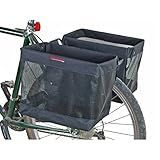 Bushwhacker Omaha Bicycle Grocery Panniers – Foldable Bike Rack Bags & Basket for Groceries – Easy 3-Point Mounting System – Pair of Rear Bags for Shopping and Cycling Commuting