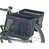 Bushwhacker Omaha Bicycle Grocery Panniers – Foldable Bike Rack Bags & Basket for Groceries – Easy 3-Point Mounting System – Pair of Rear Bags for Shopping and Cycling Commuting