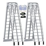 7.5FT Aluminum Loading Ramps, 1800 lbs Max Capacity, Folding Ramps for Pickup Truck & Trailer with Load Straps, for Loading Motorcycles, ATVs, Lawn Mowers, and Small Vehicles, 90" L x 12" W (2-Pack)