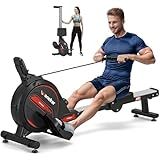 WENOKER Rowing Machines for Home, Magnetic Rowing Machine with 16 Levels, Max 350 LBS Rower Machine of Quiet Resistance, Dual Slide Rail with LCD Monitor, Rower Machine for Gym Exercise