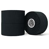 Hampton Adams | As Seen on Shark Tank | Original Athletic Sports Tape (3-Pack) | 45ft Rolls | Very Strong Easy Tear NO Sticky Residue | Best Tape for Athlete & Trainers | Fingers Ankles Wrist (Black)