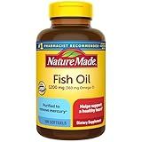 Nature Made Fish Oil Omega 3 Supplements, 1200mg Softgels, Omega 3 Fish Oil for Healthy Heart Support, 100 Softgels, 50 Day Supply