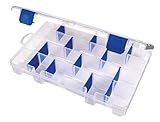 Flambeau Outdoors 4007 Tuff Tainer Fishing Tackle Box with Zerust Anti-Rust Dividers - Includes 12 Dividers, 24 Compartments, Clear Fishing Lure Organizer - 11" x 7.25" x 1.75"